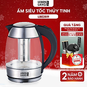 Mua Ấm siêu tốc thuỷ tinh Lebenlang LBE2819  dung tích 1800ml  bảo hành 2 năm - hàng chính hãng