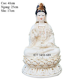 Tượng Quan Âm sứ cao 41cm