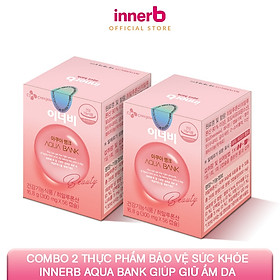 Combo 2 thực phẩm bảo vệ sức khỏe Innerb Aqua Bank (giúp giữ ẩm cho da từ Axit Hyaluronic) lọ 56 viên - Sản Phẩm Chính Hãng