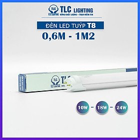 Hình ảnh Đèn LED Tuýp T8 1m2 - 0,6m công suất 10W, 18W, 24W TLC Lighting - Ánh sáng đồng đều, không lóa, không bị nháy, không bị đen 2 đầu - Ánh sáng Trắng - Hãng chính hãng