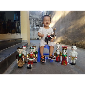 Rối nước dân gian  tinh hoa Việt đi đánh bắt cá, chú Tễu, cô tiên mô phỏng đời sống người Việt xưa size lớn hàng đẹp