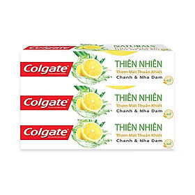 Bộ 3 Kem đánh răng Colgate thiên nhiên thơm mát thuần khiết từ Chanh & Nha Đam 180g