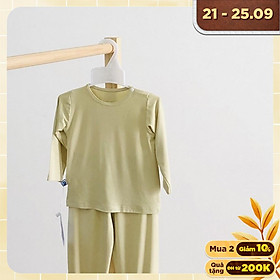 Bộ quần áo dài unisex Xanh cỏ úa thun tre - AICDBGFBVMQA - AIN Closet