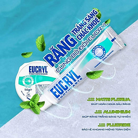 Bột trắng răng, Kem đánh răng trắng răng Eucryl Anh Giúp răng trắng sáng bền lâu , sạch bóng và thơm mát cả nhà - OZ Slim Store -62g/tuýt, 50g/hộp