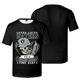 Men's Fashion Short Sleeve Skull Print Letterprint T-Shirt Black M