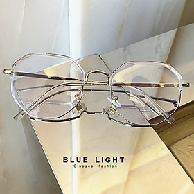 Kính Giả Cận, Gọng Kính Cận Nam Nữ Mắt Vuông Clubmaster Trong Suốt Bạc Hàn Quốc - BLUE LIGHT SHOP