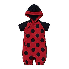 Bodysuit cho bé màu đỏ chấm bi đen
