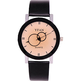 Creative Lovers Round Quartz Wrist Watches Leather Band Women Men Bracelet Clock
