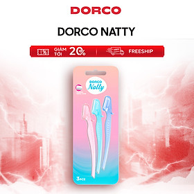 DORCO NATTY - Dao Cạo Chân Mày Nữ - Vỉ 03 Dao Cạo Chân Mày