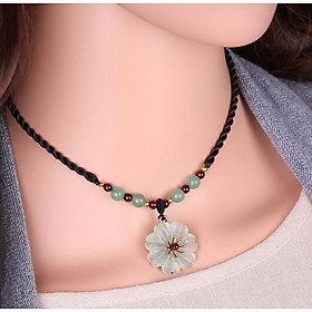 Vòng cổ thời trang Vintage hình hoa dịu dàng bằng đá tự nhiên VN38