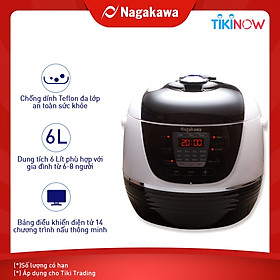 Nồi Áp Suất Điện Tử Nagakawa NAG0206 (6.0 Lít) - Hàng Chính Hãng
