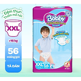 Tã Dán Bobby Siêu Mỏng Thấm Gói Siêu Lớn XXL56 (56 Miếng)