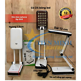 ĐÈN BÀN PIN SẠC 666 siêu sáng - chống cận, sạc và tích điện dễ dàng, ánh sáng trắng hoặc vàng tự nhiên