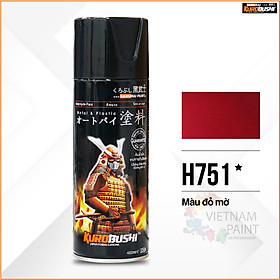 COMBO Sơn Samurai màu đỏ mờ H751 gồm 4 chai đủ quy trình độ bền cao (Lót– Nền 124 - Màu H751 - Bóng mờ 128A)