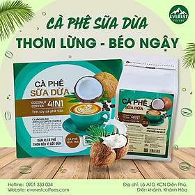 < Túi Zip 1Kg > Cà Phê Sữa Dừa 4IN1 COCONUT EVEREST COFFEES. Tiêu chuẩn FDA Hoa Kỳ. Hàng Việt Nam Chất Lượng Quốc Tế