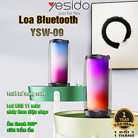Loa Bluetooth Không dây Thiết kế Trong suốt Đèn led RGB Âm thanh 360 Kháng nước Hàng chính hãng