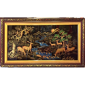 Tranh sơn mài đắp nổi, Suối Nai - SM302