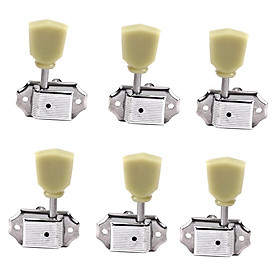 Pack of 6 Metal Electric Guitar Tuning Peg String Tuners Sealed-Gear Silver