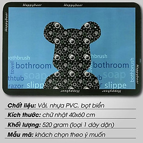 Mua Thảm chùi chân SILICONE-BEAR dày thấm hút nước tốt và chống trơn trượt.Hình OVAL và hình CHỮ NHẬT
