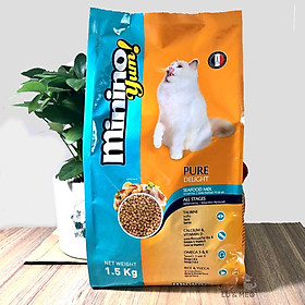 THỨC ĂN HẠT KHÔ CHO MÈO - MININO YUM HẢI SẢN 1.5KG