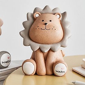 Lion Piggy Bank Saving Box Decoration  Figurines for Birthday