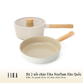 Mua  Hàng chính hãng  Bộ 2 nồi  chảo chống dính bếp từ FIKA NEOFLAM: Nồi sâu (quánh)18cm & Chảo chiên 24cm. Made in Korea