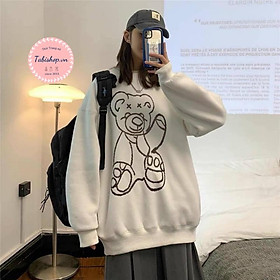 Áo sweater nam nữ in hình gấu lớn Tabishop Áo hoodie nỉ unisex form rộng hàng cao cấp siêu hotrend