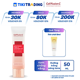 [Mua 1 tặng 1] Kem Chống Nắng Dưỡng Trắng Nâng Tone Da Cell Fusion C Brightening Tone Up Sunscreen 100 SPF50+/ PA ++++ (50ml)