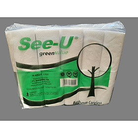 Combo 10 cuộn Giấy vệ sinh không lõi See-U, 2 Lớp, 95 Tờ/cuộn