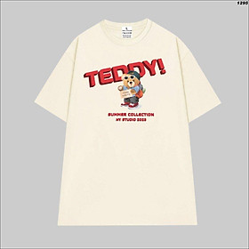 Cao cấp - Áo thun tay lỡ unisex nam nữ oversize gấu Teddy Summer Collection