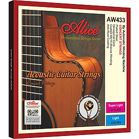 Bộ dây đàn Guitar Acoustic/ Acoustic Guitar String Set - Alice AW433 - Plated Steel Plain String, 85/15 Bronze Winding, Anti-Rust Coating - Hàng chính hãng