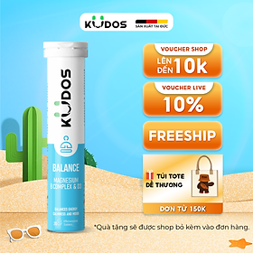 Thực phẩm bảo vệ sức khỏe KUDOS BALANCE MAGNESIUM WITH B VITAMIN COMPLEX & D3 (20 viên/tuýp)