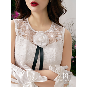 Đầm Ren Nữ Dự Tiệc My Way Không Tay Dáng Xòe Rủ THanh Lịch 3MD2057