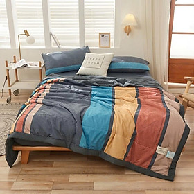 Bộ chăn chần ga giường cotton Tici kẻ LIDACO cao cấp (Nhiều mẫu lựa chọn)
