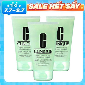 Combo 3 Tuýt Sữa Rửa Mặt Dành Cho Da Dầu Clinique Liquid Facial Soap Oily Skin Formula (30ml) - Minisize