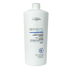 Dầu gội L'oreal Serioxyl GlucoBoost Natural Noticeably Thinning hair shampoo cho tóc thưa mảnh rụng Step 1 1000ml