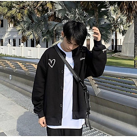 Áo khoác nỉ unisex cardigan form rộng 20INCH nam nữ ulzzang WIND
