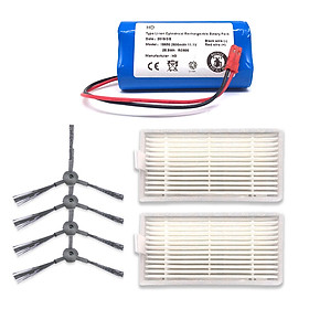 4 Chổi Bên + 2 Bộ Lọc Hiệu Suất Cao + Bộ Làm Sạch Pin Cho ILIFE V3 V5 V5S V5SPRO