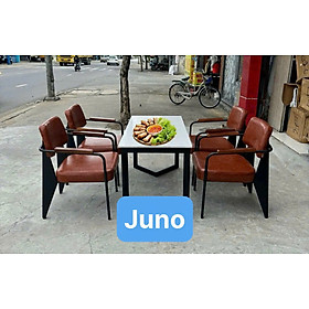 Mua Bộ bàn cafe sắt 4 ghế kèm nệm sang trọng hiện đại Juno Sofa