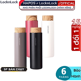 Mua Bình giữ nhiệt Lock&Lock 400ml LHC4227 Flat - Hàng chính hãng  có khay lưới lọc trà  nắp nhựa kiểu gỗ - Hapos