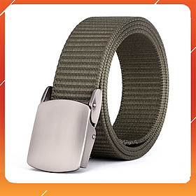 Dây Lưng Vải Dù Thời Trang Basic, Thắt Lưng Nam Vải Dù Mặt Thép Không Ghỉ Độc Đáo Trẻ Trung Cá Tính - Màu xanh