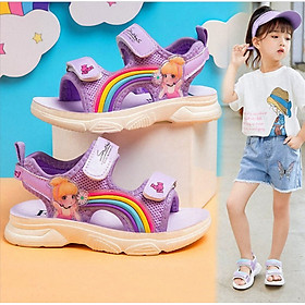 Sandal cho bé gái cầu vồng - giày đi học bé gái ( hình công chúa  )SD227