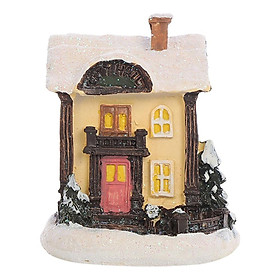 Vintage Style   House Cabin Figurine Warm Light Table Gifts Two