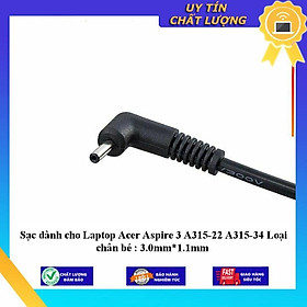 Sạc dùng cho Laptop Acer Aspire 3 A315-22 A315-34 Loại chân bé : 3.0mm*1.1mm - Hàng Nhập Khẩu New Seal