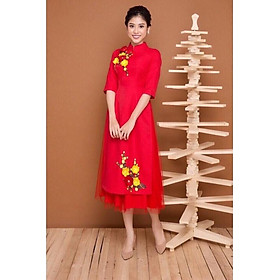 ÁO DÀI CÁCH TÂN ĐŨI CAO CẤP THÊU HOA SANG CHẢNH- KIÊU KÌ- CAM KẾT HÀNG CHUẨN HÌNH(DX)