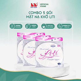 Combo 5 gói  Mặt nạ khô Liti vải rayon mềm mịn 25 miếng (21x23cm) không hóa chất chuyên chăm sóc da mặt