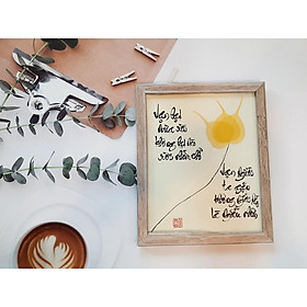 Mua 13 mẫu tranh về CUỘC SỐNG nhiều mẫu chọn-Thư pháp lá bồ đề 20x25 cm