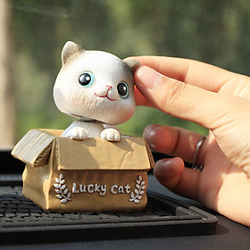 Decor mèo lucky cat dễ thương trang trí taplo ô tô, phụ kiện xe hơi sáng tạo, hoặc để bàn làm việc