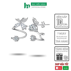 Hoa Tai Nữ Bạc Hiểu Minh HT187 hình con bướm bạc ý