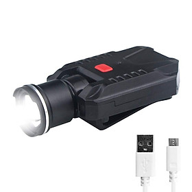 Đèn mũ với 500 kìm lumens, đèn LED sạc USB, không có vòng đỏ và đèn mũ bóng chày phóng to trong hợp kim nhôm nhôm hợp kim